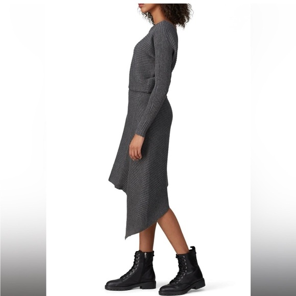 NWT All Saints Gray Ribbed Knit Sweater Dress Size S - Picture 5 of 9